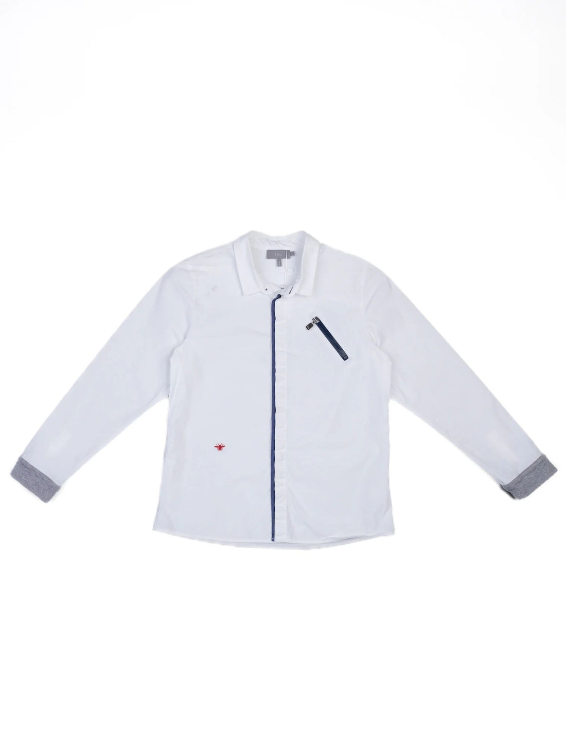 Excellent Dior White Cotton Long Sleeve Shirt for Kids Size 10