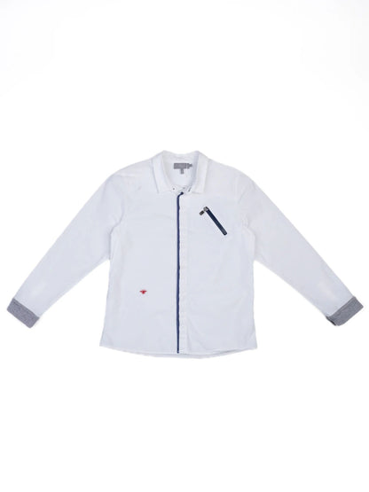Excellent Dior White Cotton Long Sleeve Shirt for Kids Size 10