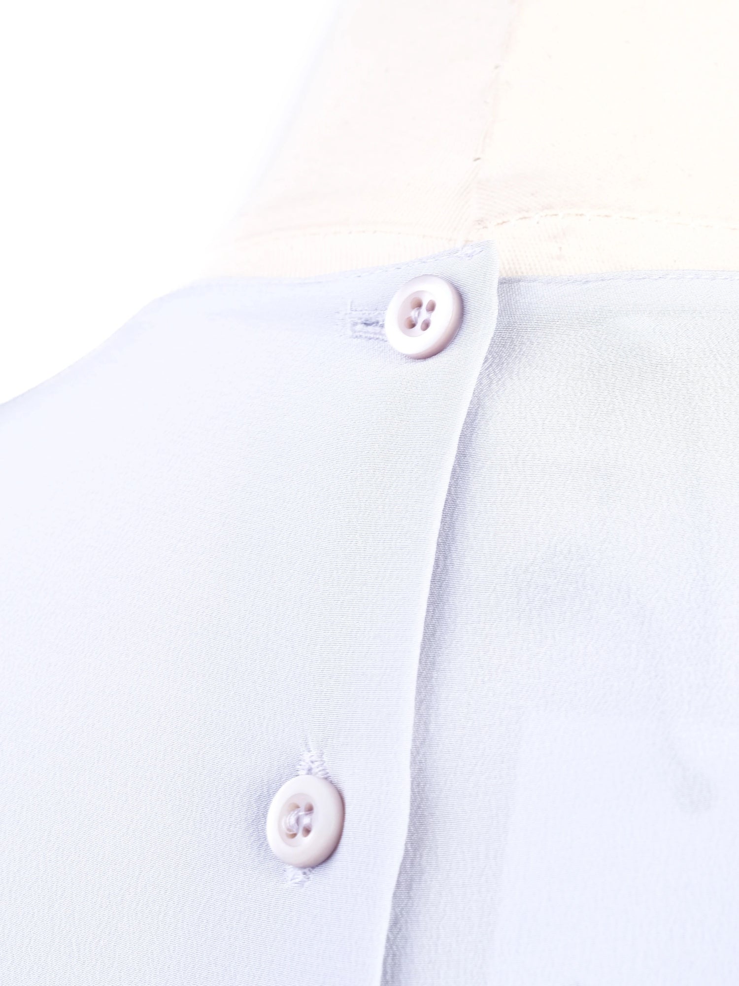 Excellent Prada Gray Silk Blouse Size L with Button-Up Back