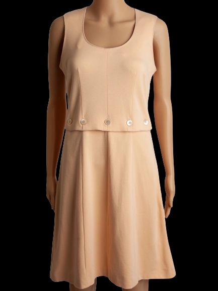 Good Moschino White Sleeveless Dress Size M Polyester Layered Design
