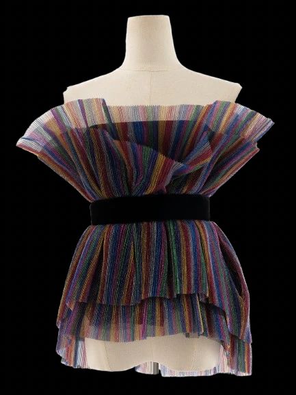 Excellent The Attico Off-Shoulder Dress M Multicolored Polyester