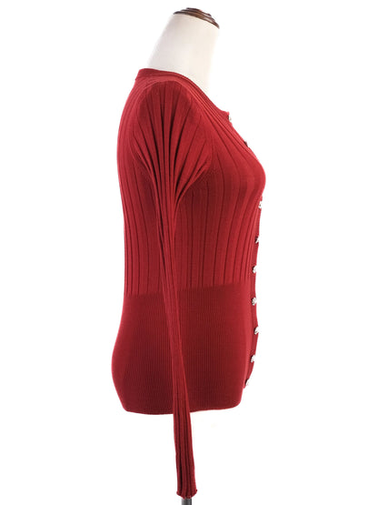 Excellent Dolce Gabbana Red Wool Cardigan Size L Women