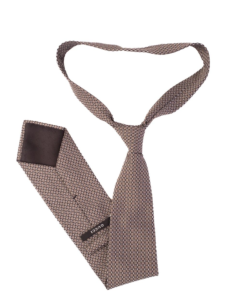 Excellent Gucci Geometric Patterned Necktie Combined Color 100% Silk