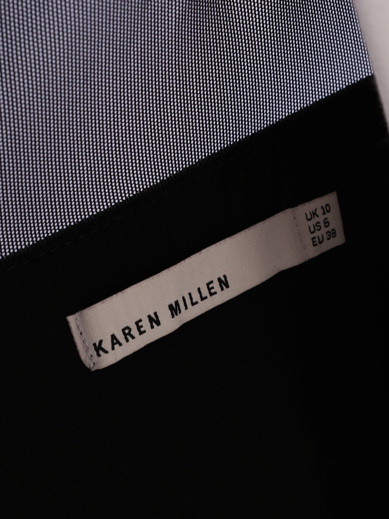 Excellent Karen Millen Black Viscose Dress Size M with Peplum Detail