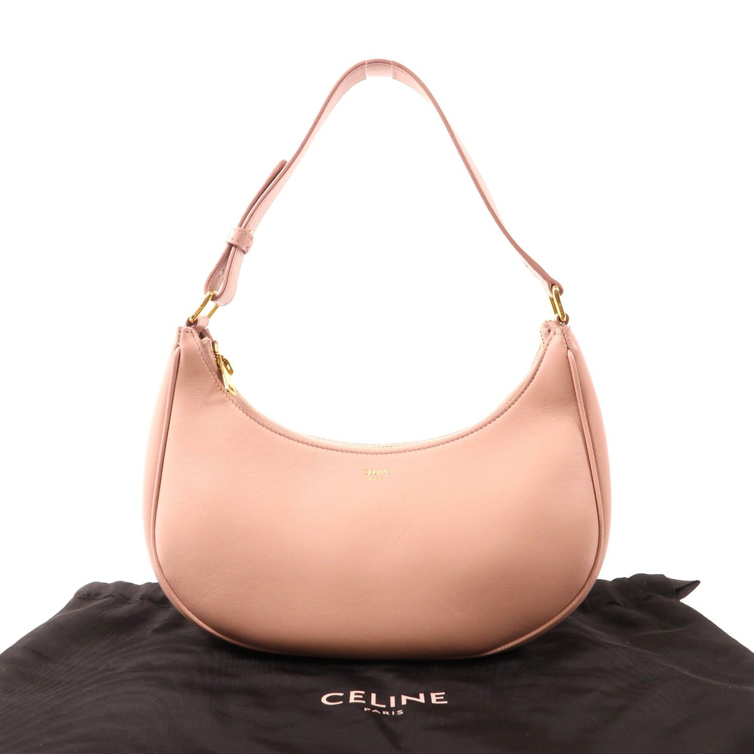 Celine Cowhide Leather Ava Golden Shoulder Bag Pink Calfskin (cowhide) S-ga-5210