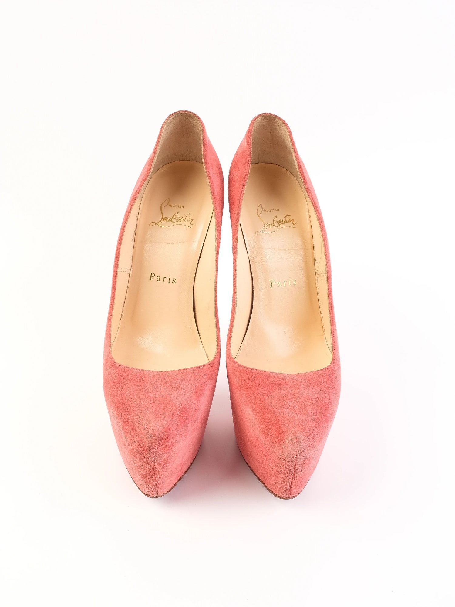 Excellent Christian Louboutin Pink Leather High Heels Size 37.5