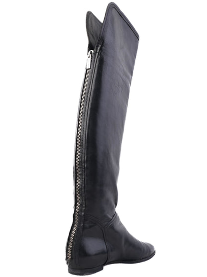 Good Jimmy Choo Black Leather Riding Boots Size 37