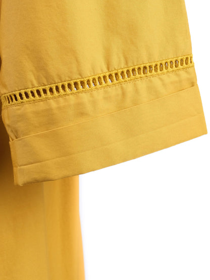 Excellent TWINSET Yellow Maxi Dress Women Size M Long Sleeve Tiered