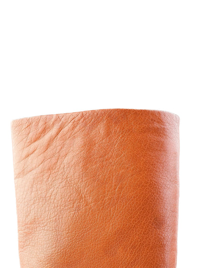 Excellent Ballin Orange Leather Tall Boots Size 37 with Zipper