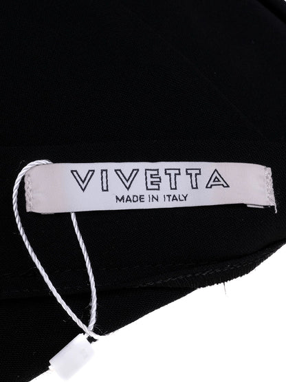 Vivetta Black Cotton Skirt with Unique Face Applique Design