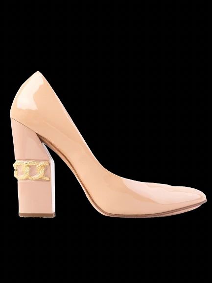 Excellent Casadei White Leather High Heels Size 38.5 with Gold Detail