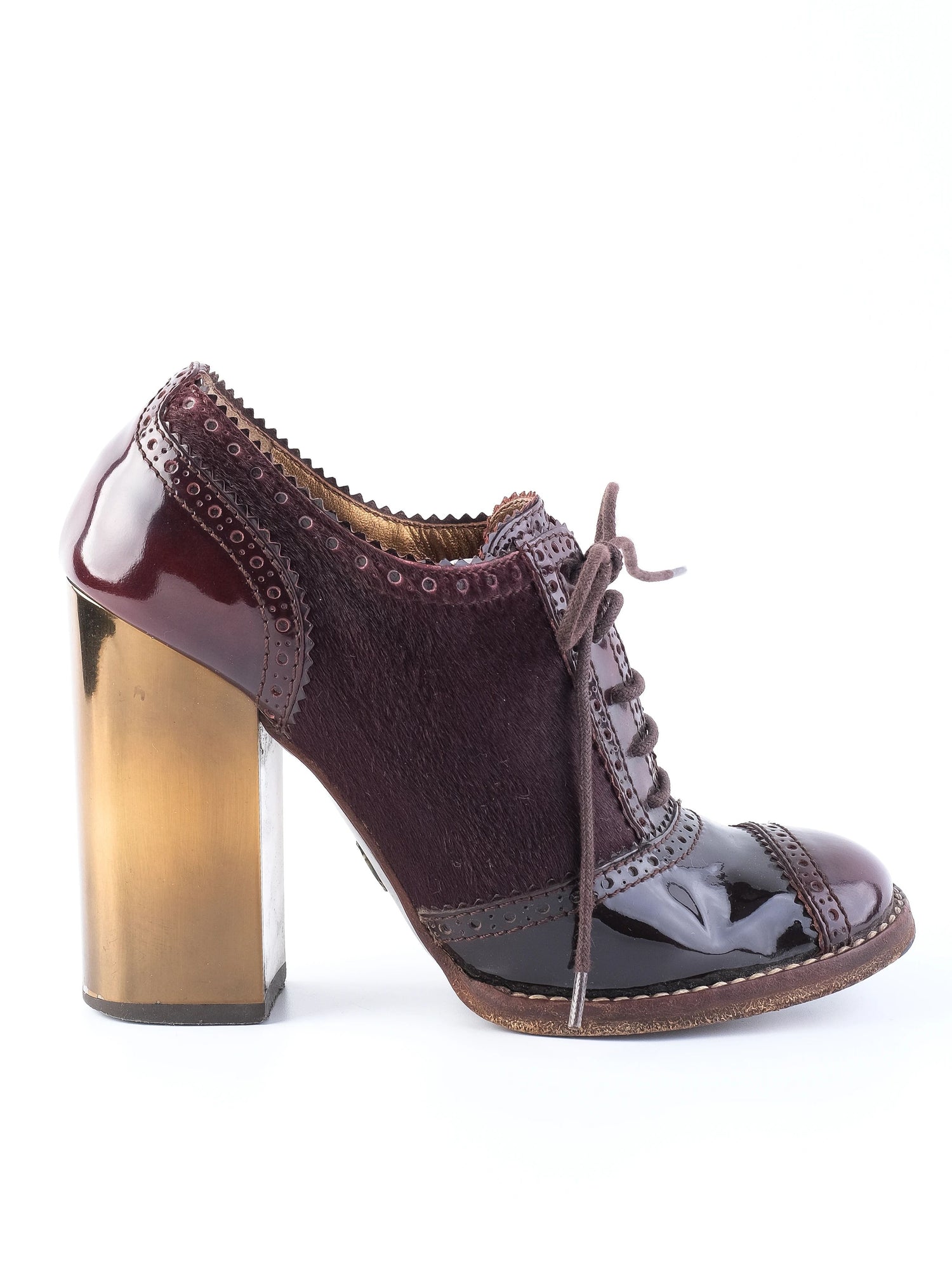 Excellent Dolce Gabbana Red Leather Heeled Shoes Size 38.5