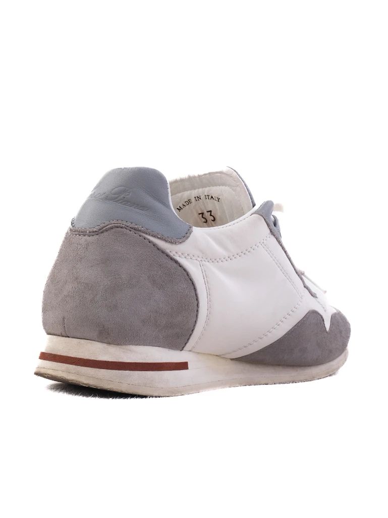 Loro Piana Gray Leather Sneakers for Kids Size 33 Excellent Condition