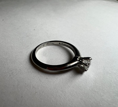 Tiffany &amp; Co. Solitaire Diamond Ring Pt950 4.6g 0.44