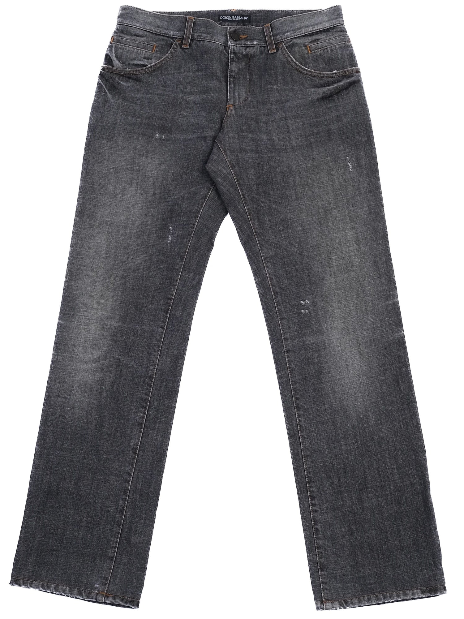 Excellent Dolce Gabbana Dark Gray Distressed Denim Jeans Men