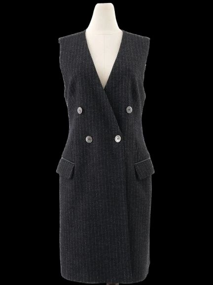 Excellent Beatrice B. Gray Wool Sleeveless Dress Size L
