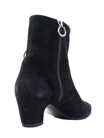 Perfect Pakerson Black Leather Ankle Boot with Lace Detail Size 36