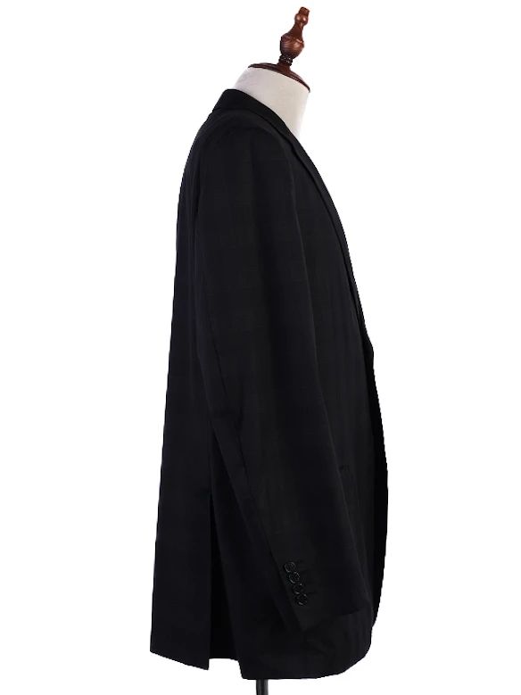 Excellent Canali Black Wool Suit Jacket Size XXL for Men