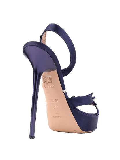 Excellent Gianmarco Lorenzi Blue High-Heeled Sandals Size 37.5