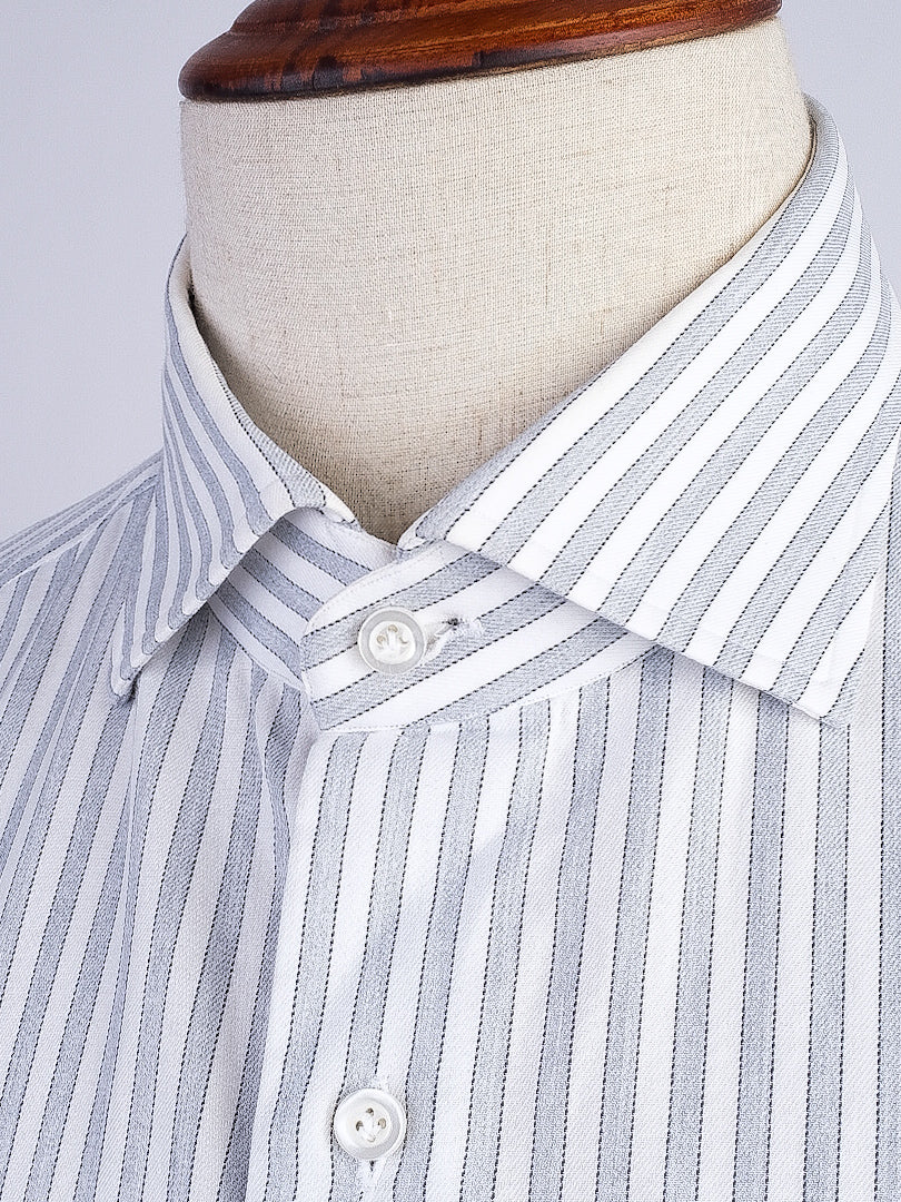 Excellent Isaia Striped Long-Sleeve Shirt Size L Cotton Blend