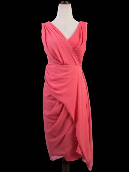 NEW Max Mara Pink Sleeveless Dress Size S Viscose Wrap Style
