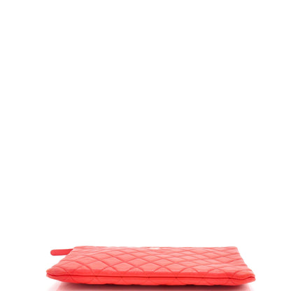 Chanel O Case Clutch Quilted Lambskin Medium