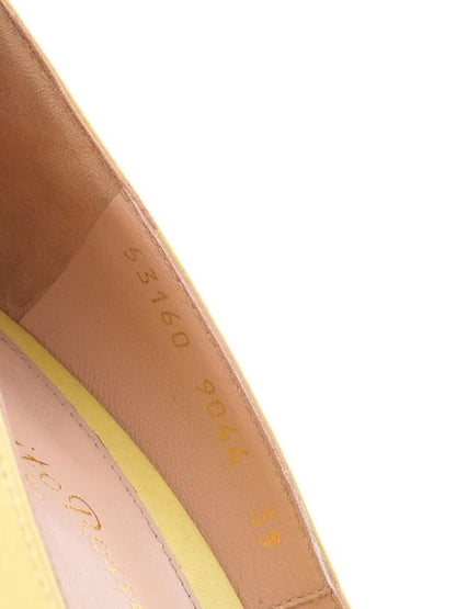 Excellent Gianvito Rossi Yellow Leather High-Heeled Shoes Size 39