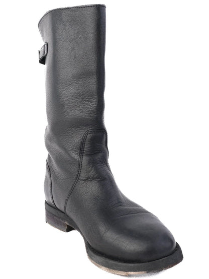 Excellent Dolce Gabbana Black Leather Mid-Calf Boots Size 36