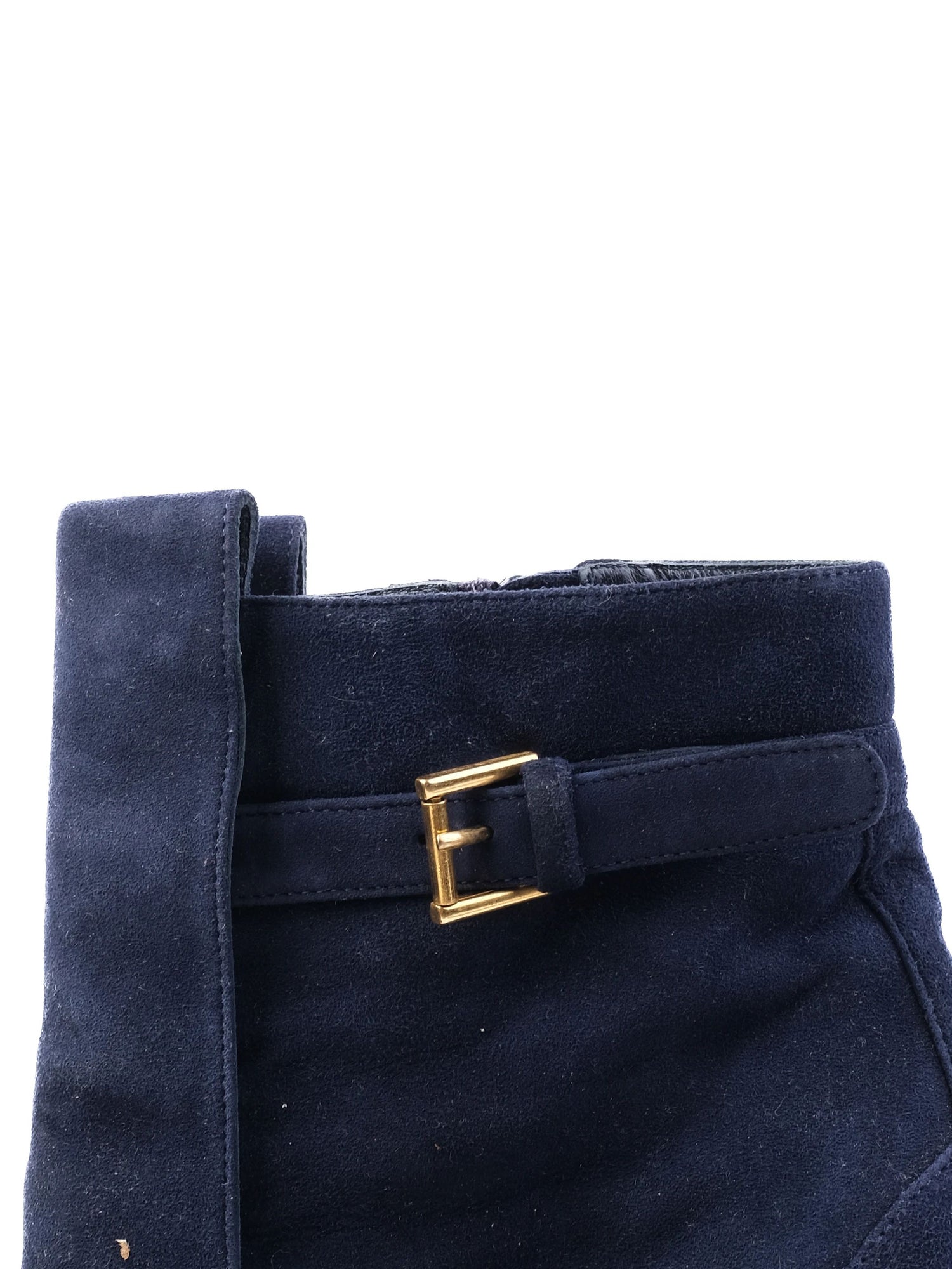 Excellent Alexander McQueen Blue Leather High-Heeled Ankle Boots Size 41