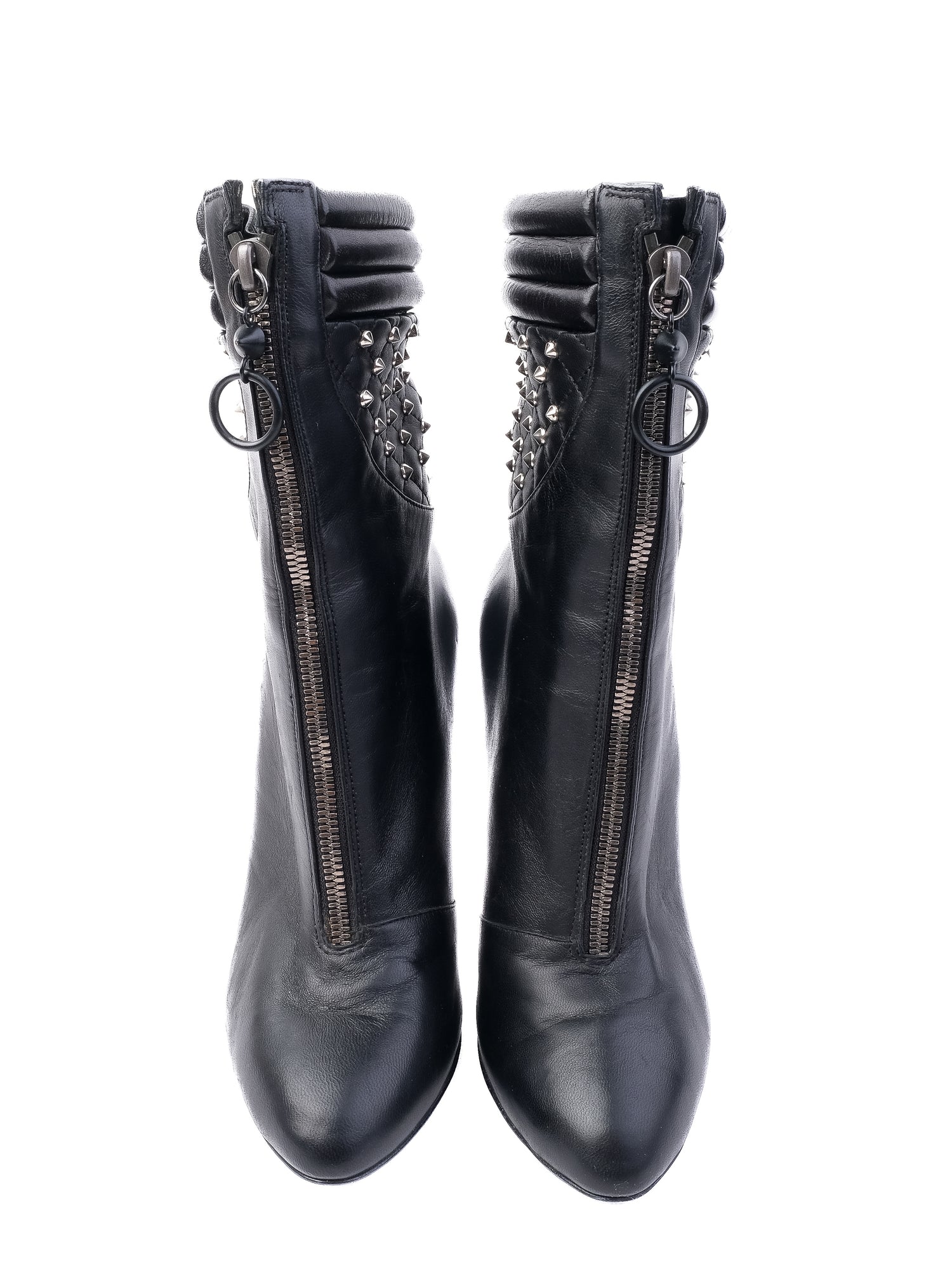 Giuseppe Zanotti Black Leather Quilted High-Heeled Ankle Boots