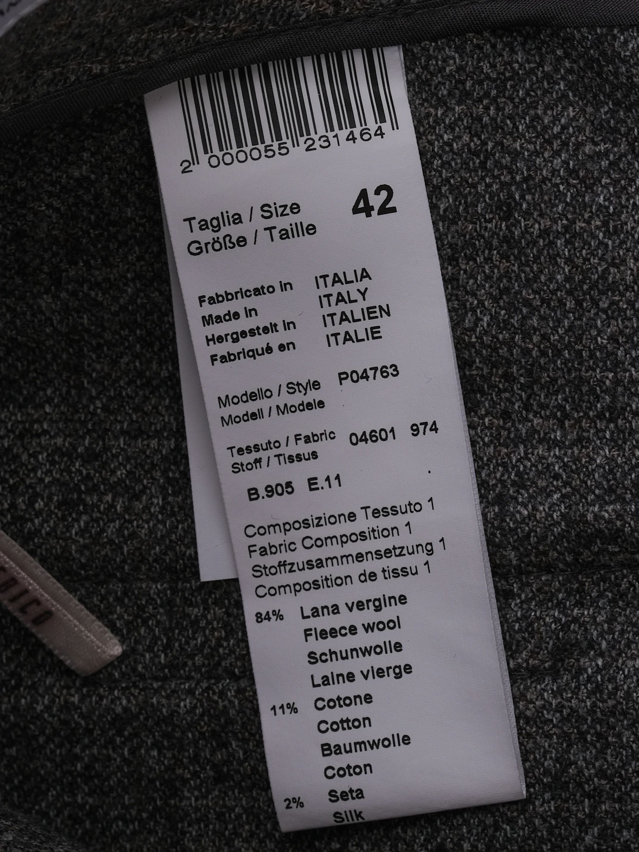 Peserico Gray Wool Pants Size L Excellent Condition Made in Italy