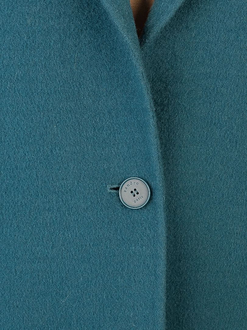 Excellent Sandro Wool Overcoat Blue Teal Size XS