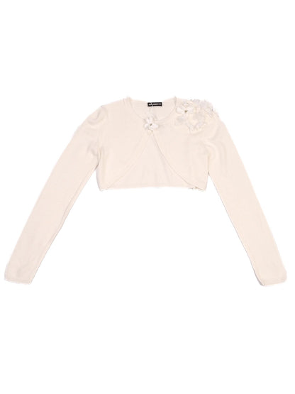 Excellent DAVID CHARLES White Cotton Kids Bolero Cardigan Size 4