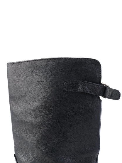 Excellent Dolce Gabbana Black Leather Mid-Calf Boots Size 36