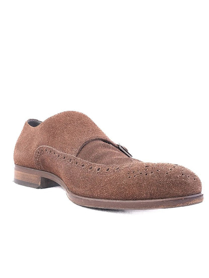 Excellent Hugo Boss Brown Suede Double Monk Strap Shoes Size 40