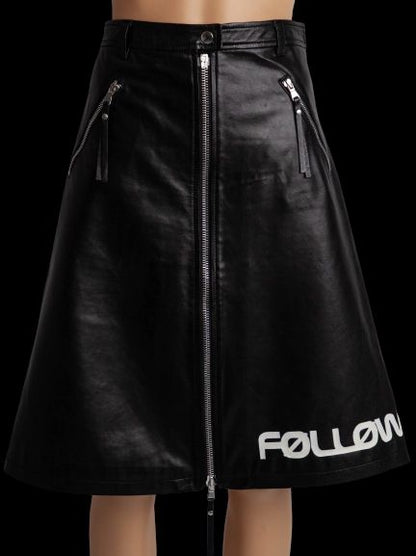 Good Red Valentino Black Viscose Skirt Size M with Zippers