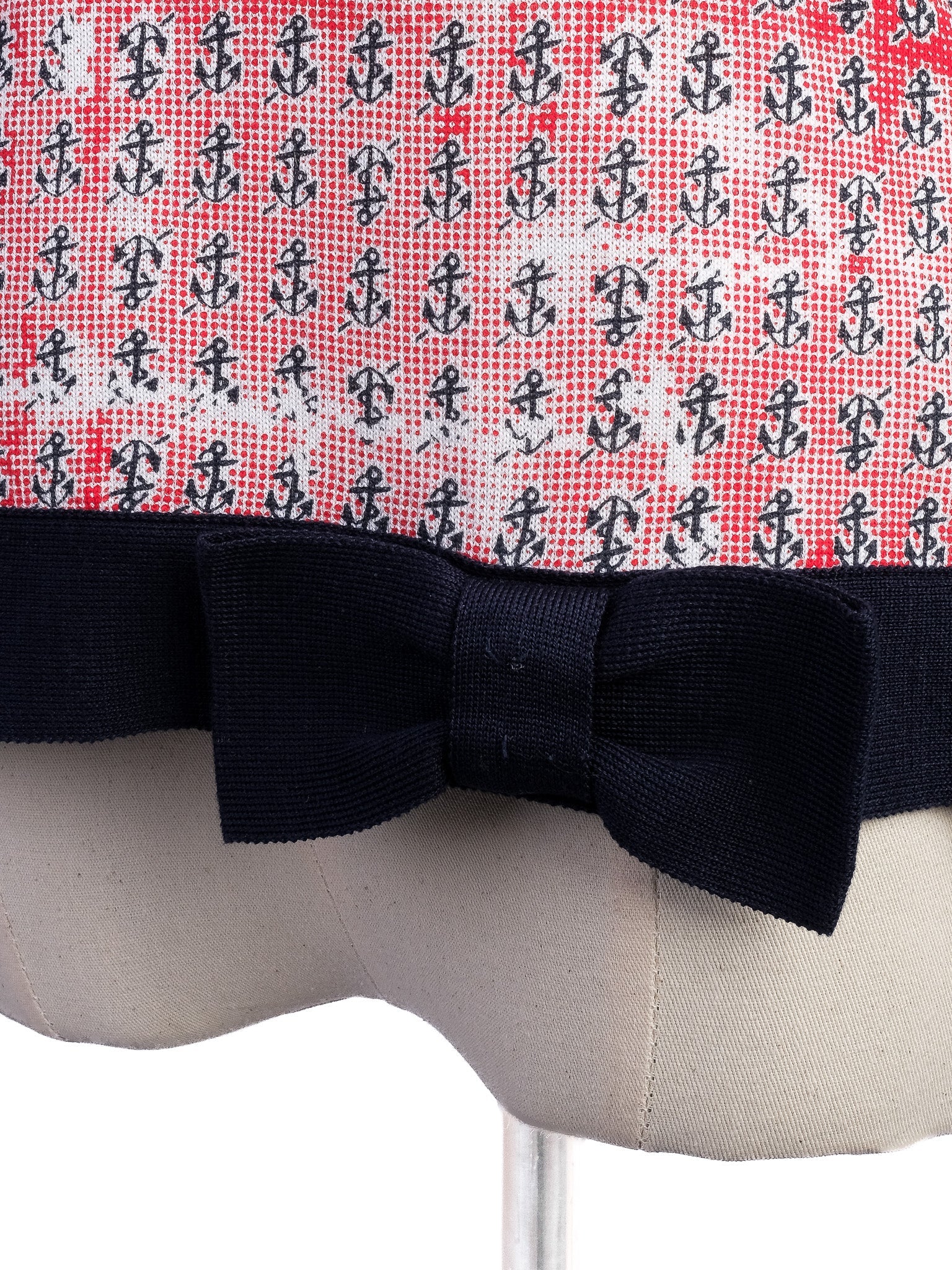 Excellent Red Valentino Sleeveless Top XS Combined Cotton Anchor Design