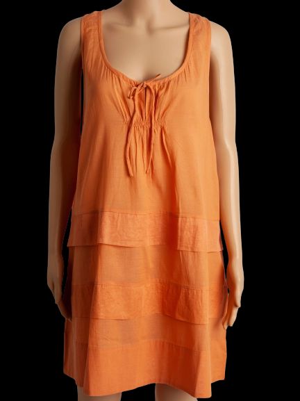 NEW By Malene Birger Orange Sleeveless Cotton Dress Size M
