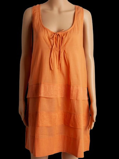 NEW By Malene Birger Orange Sleeveless Cotton Dress Size M