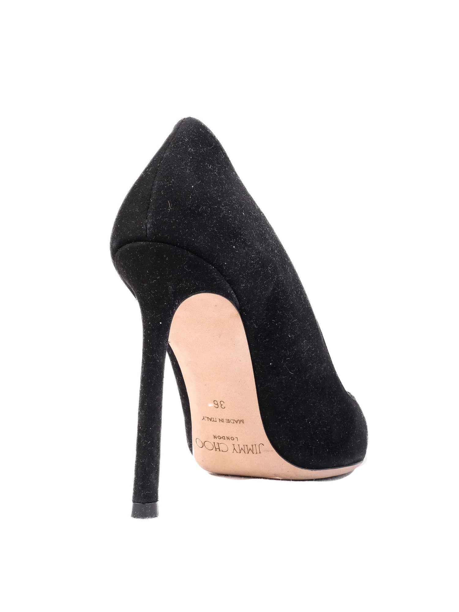 Excellent Jimmy Choo Black High-Heeled Shoes Genuine Suede Size 36
