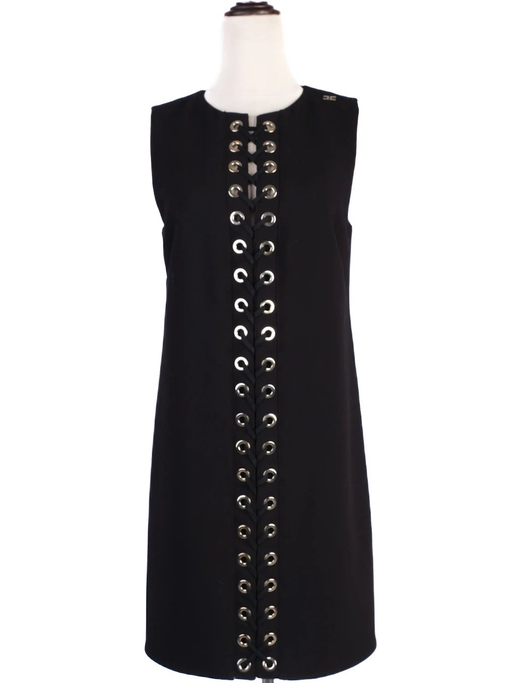 Excellent Elisabetta Franchi Black Sleeveless Dress Size M