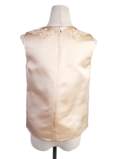 Excellent Dolce Gabbana White Silk Lace Top Skirt Set Women S