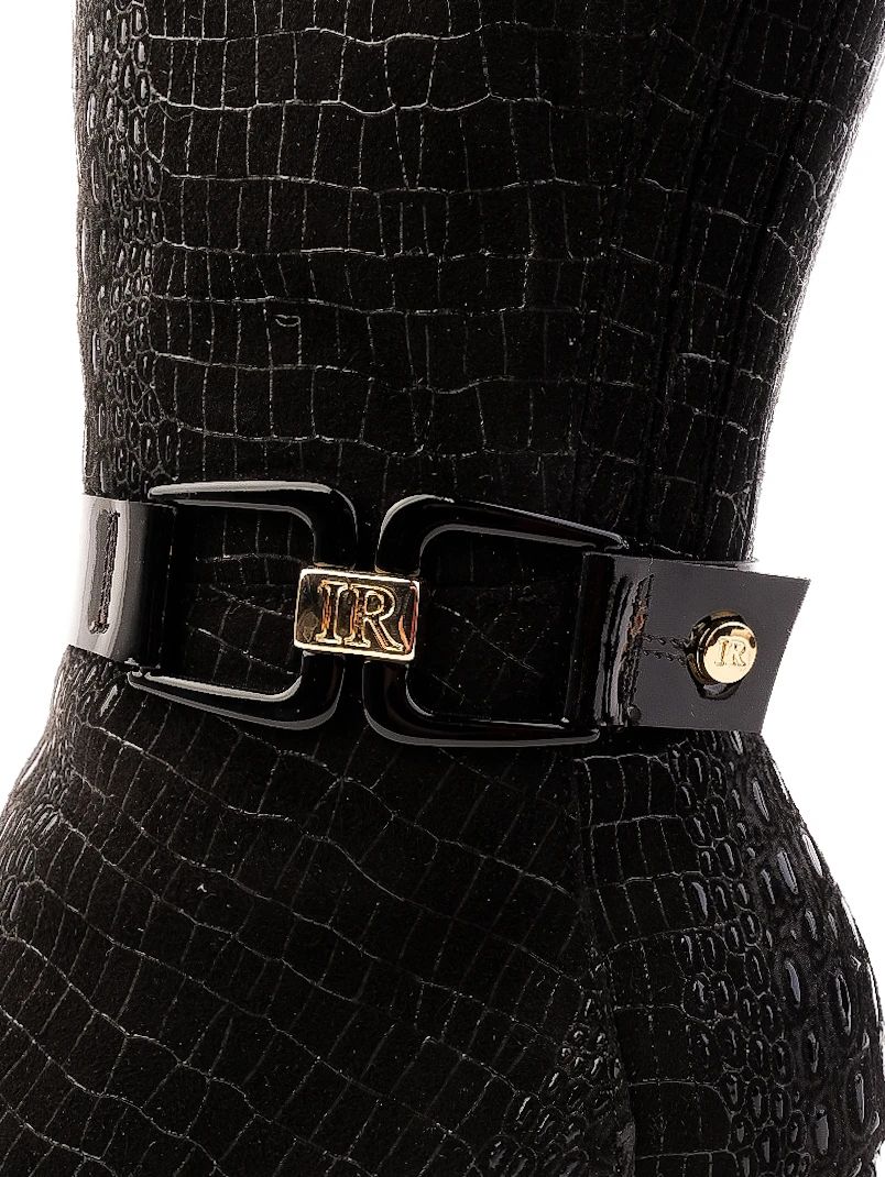 Excellent Renzoni Black Leather Knee-High Boots Size 36.5