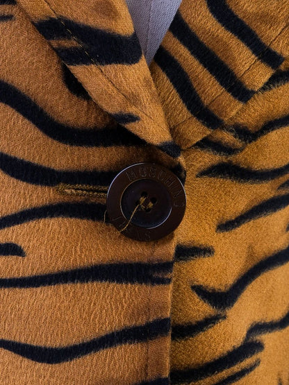 Excellent Moschino Blazer Tiger Stripe Viscose Long Sleeve