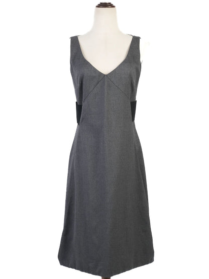 Excellent Ferre Gray Wool Sleeveless Dress Size M with Black Panels