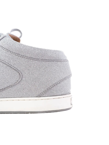 Excellent Jimmy Choo Gray Leather Sneakers with White Sole