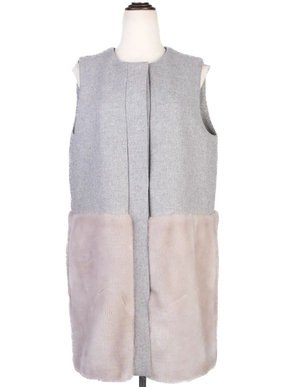 Excellent Sportmax Gray and Furry Women&