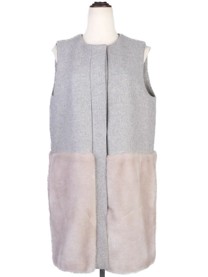 Excellent Sportmax Gray and Furry Women&