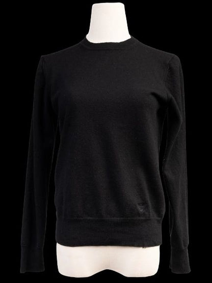 Excellent Emporio Armani Black Wool Sweater Size 54 Made in Italy