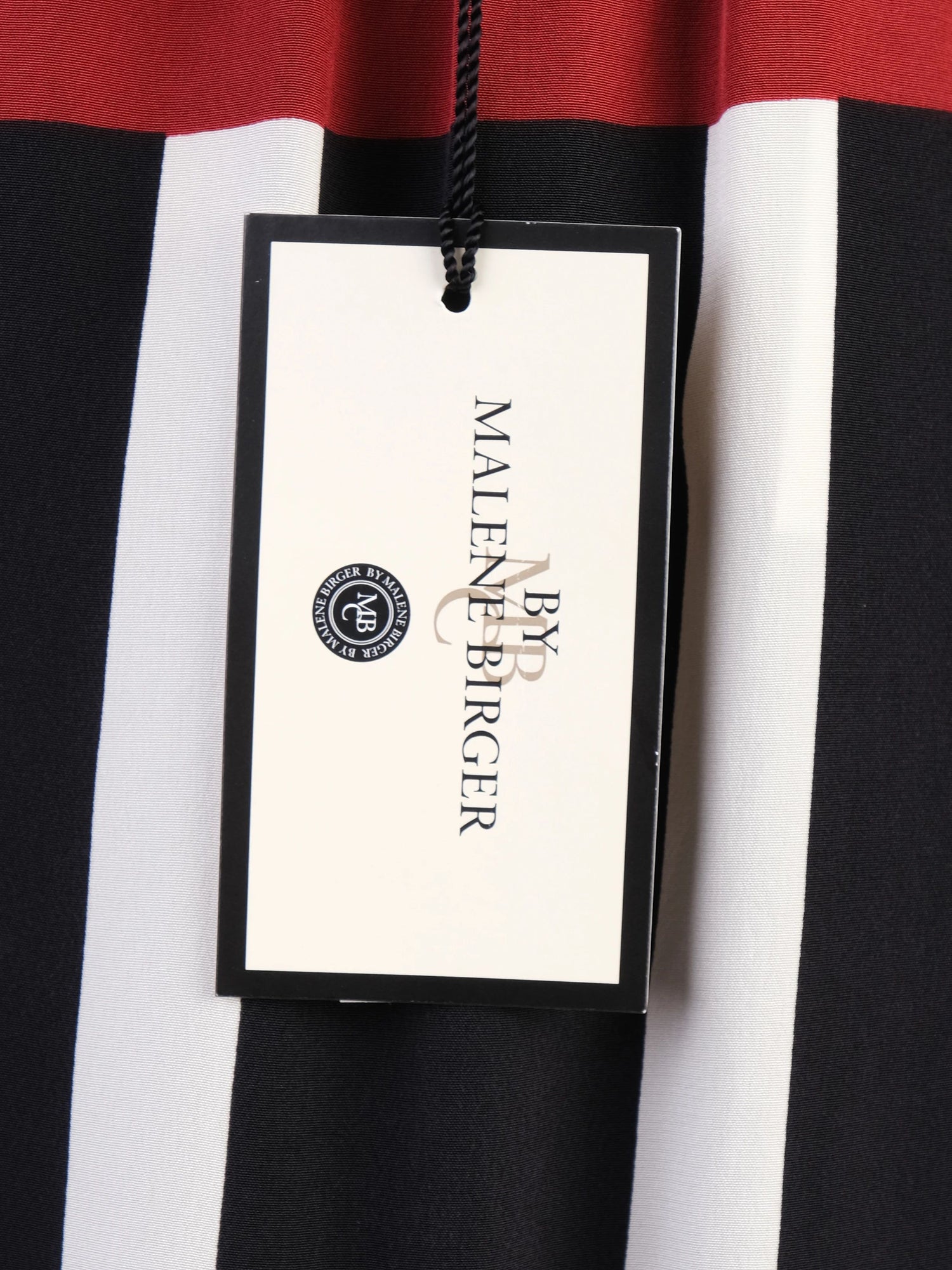 NEW By Malene Birger Long Skirt Black White Stripe XS